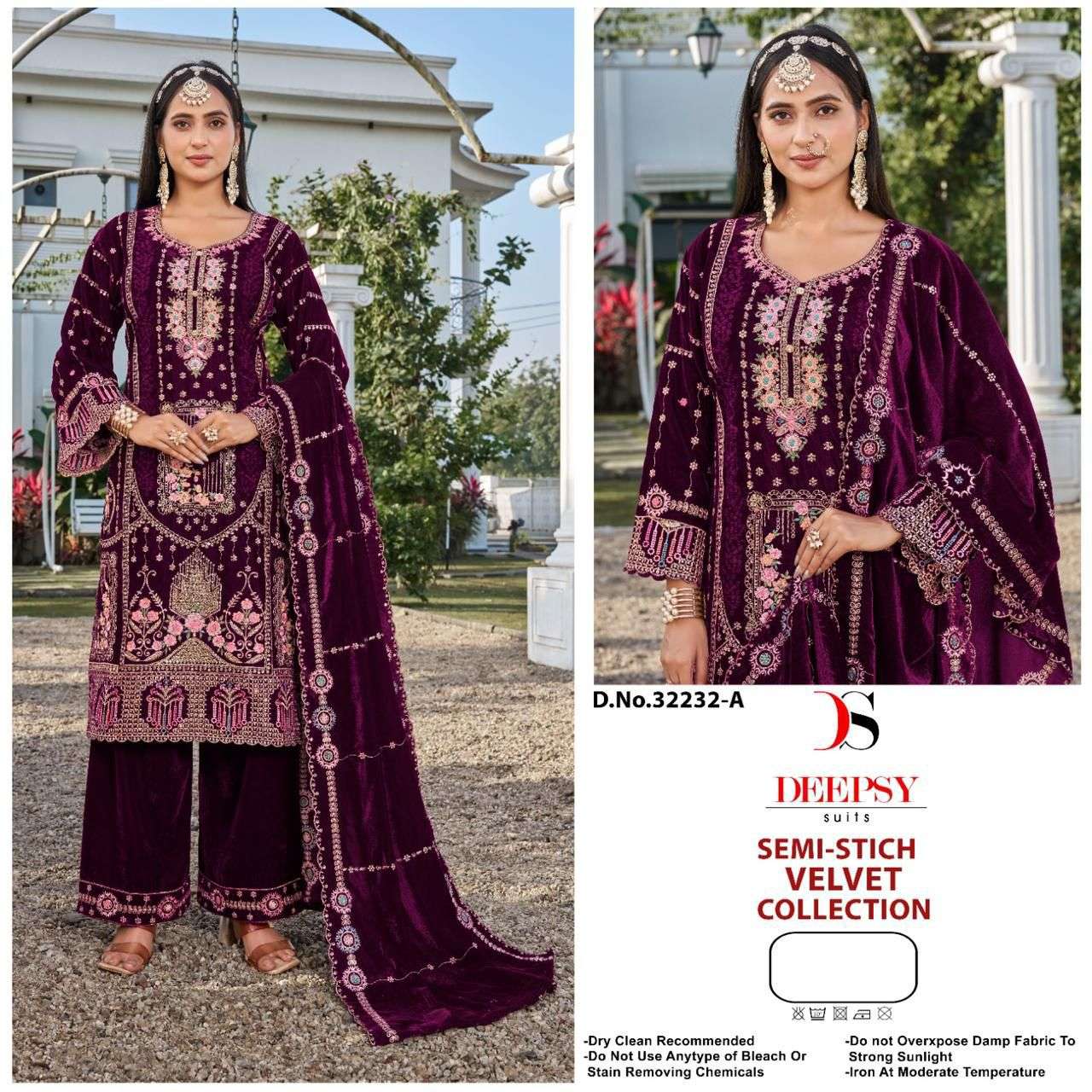 32232 by deepsy suit velvet with heavy embroidered salwar kameez wholesale price surat