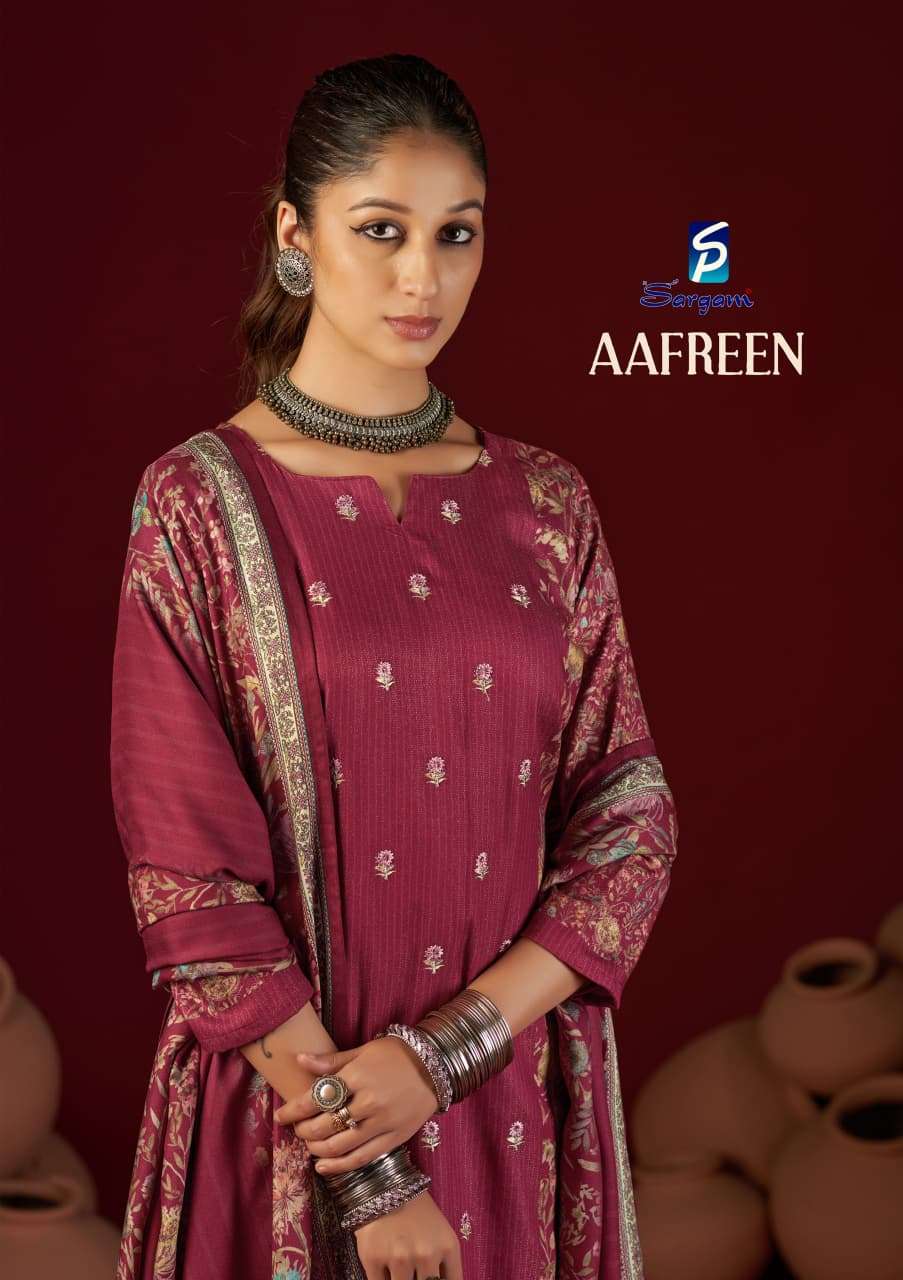 aafreen by sargam 2750 colors viscose pashmina with embroidered salwar kameez wholesale price surat