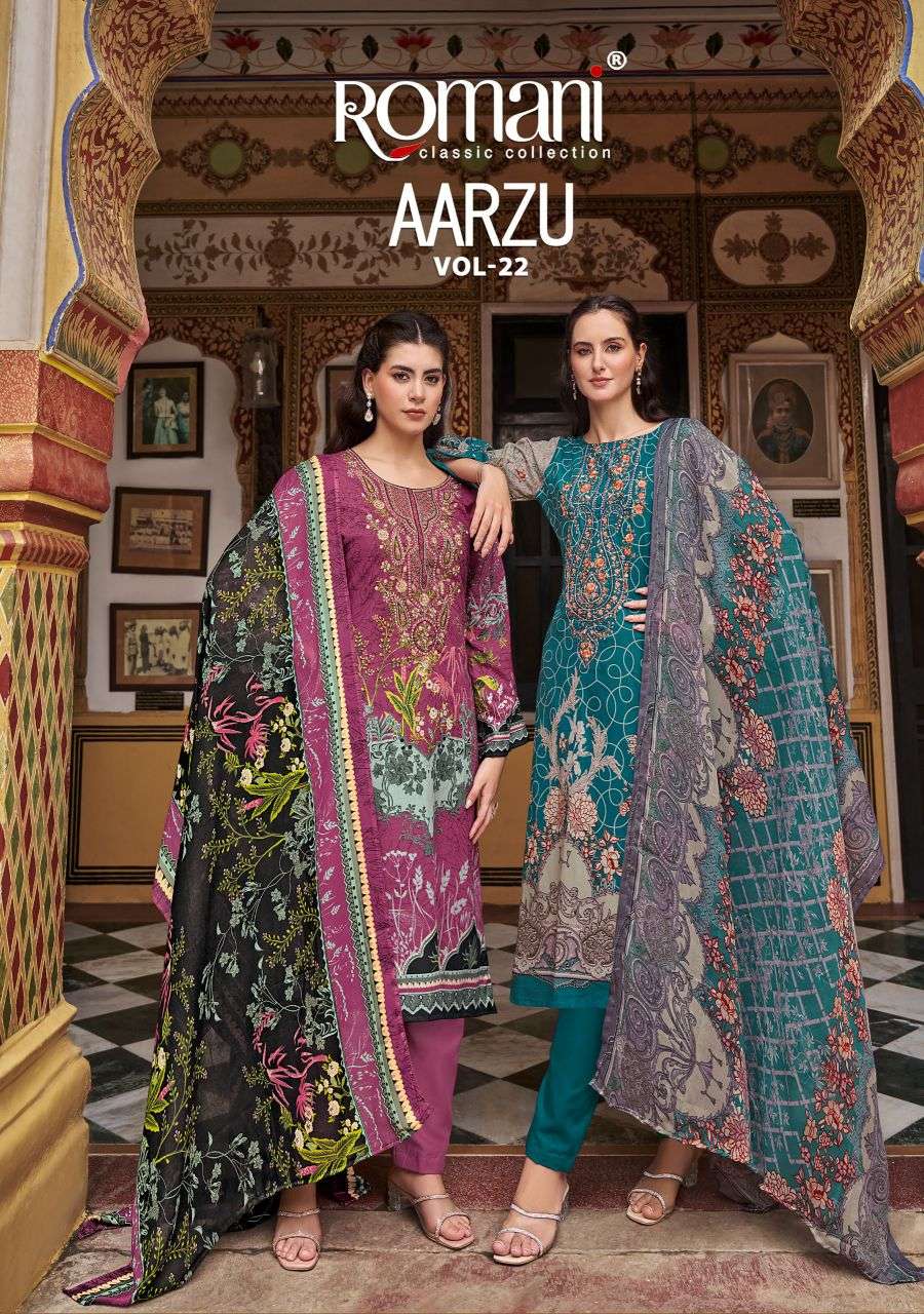 aarzu vol-22 by romani soft cotton designer salwar kameez wholesale price surat