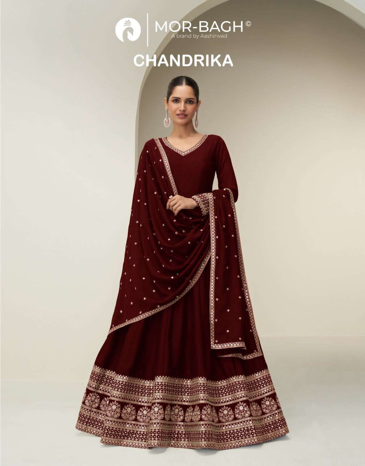 aashirwad creation chandrika 10380-10383 series designer premium silk stich party wear salwar kameez online shopping surat