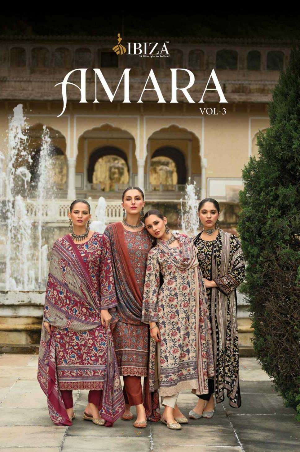 amara vol-3 by ibiza lifestyle fancy embroiered viscose pashmina salwar kameez wholesale price surat