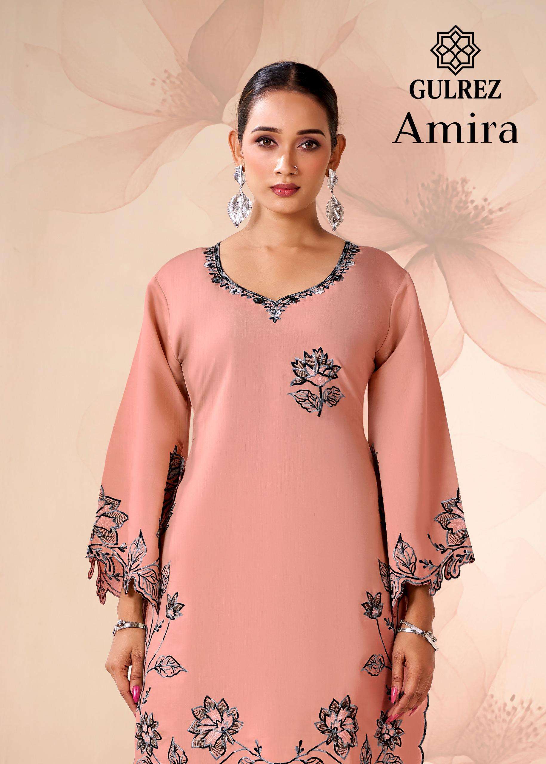 amira by gulrej exclusvie designer fancy embroidered readymade cord set wholesale price surat