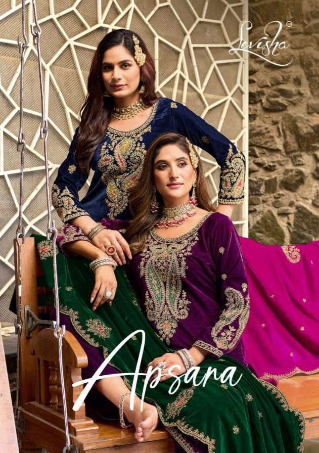 apsara by levisha 1001-1006 series velvet designer salwar kameez wholesale price surat
