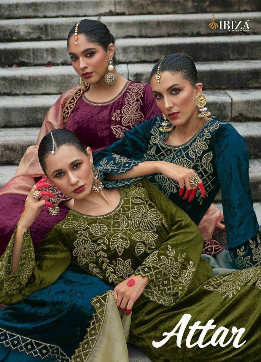 attar by ibiza lifestyle 18861-18866 series velvet with embroidered salwar kameez wholesale price surat