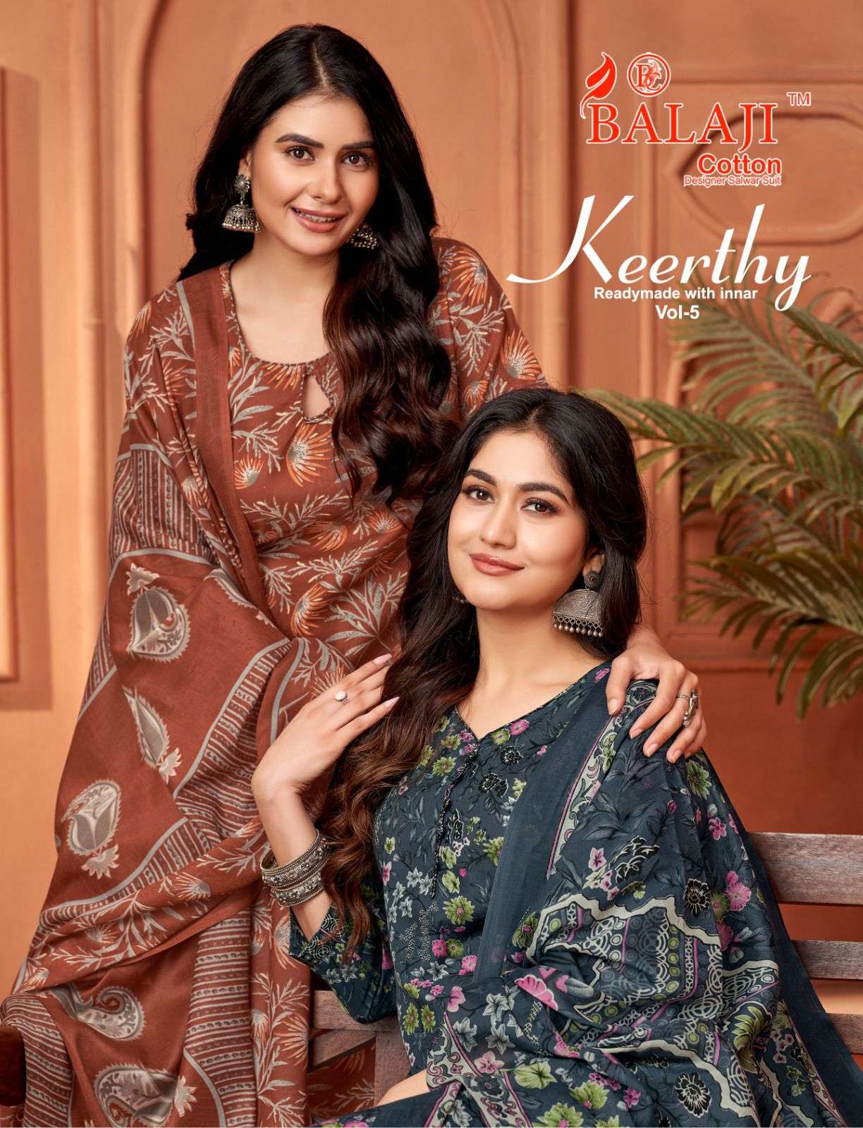 balaji cotton keerthy vol 5 5001-5010 pure mix cotton readymade designer low range catalogue wholesale price surat