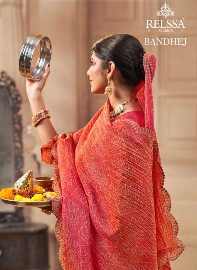 BANDHEJ BY RELSSA FABRICS SIMMER TISSUE FANCY EMBROIDERED SALWAR KAMEEZ WHOLESALE PRICE SURAT