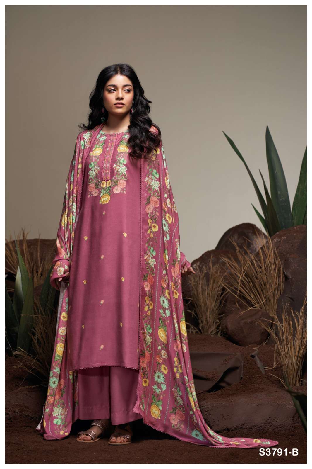 caelia 3791 by ganga pure woollen pashmina unstich winter wear salwar kameez wholesale price surat