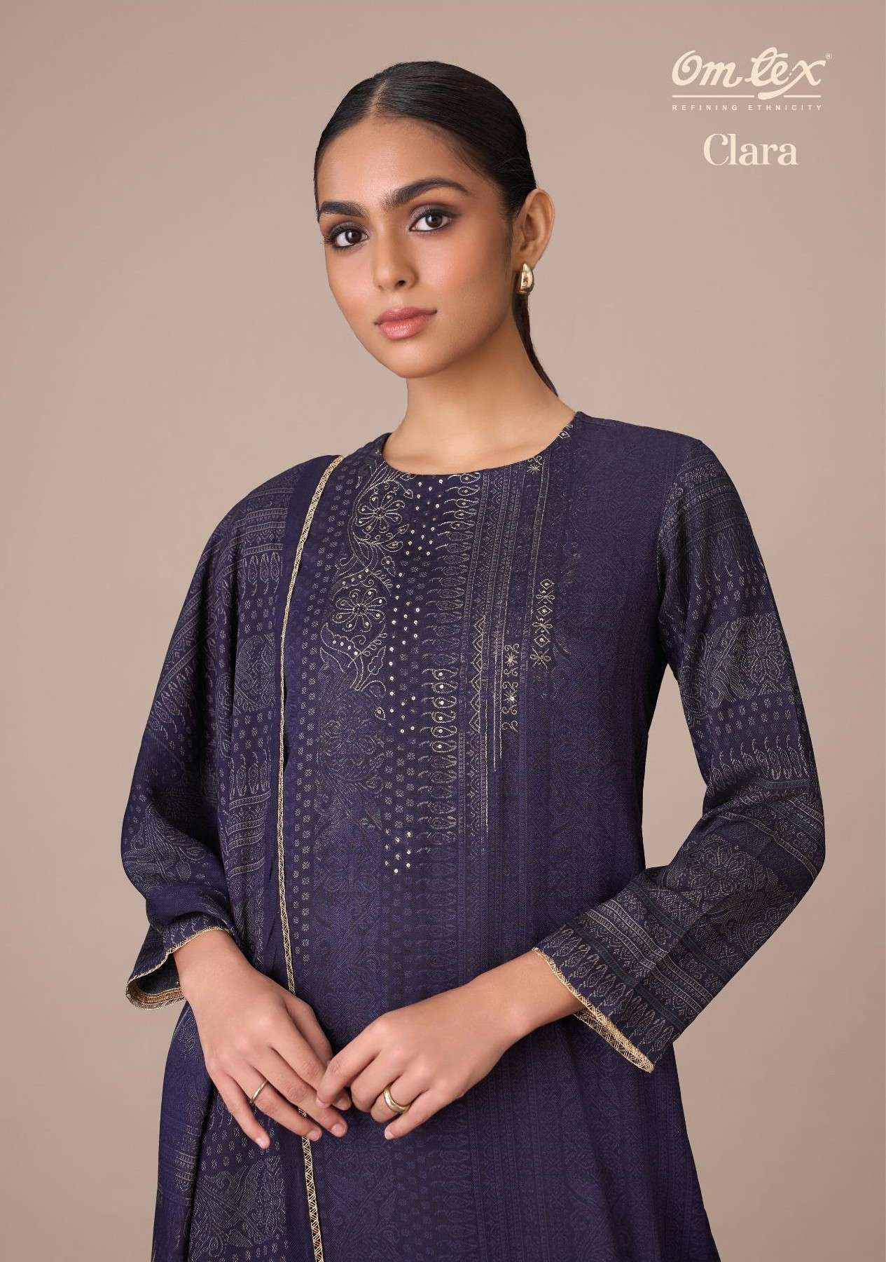 clara by omtex fancy handwork digital printed salwar kameez wholesale price surat