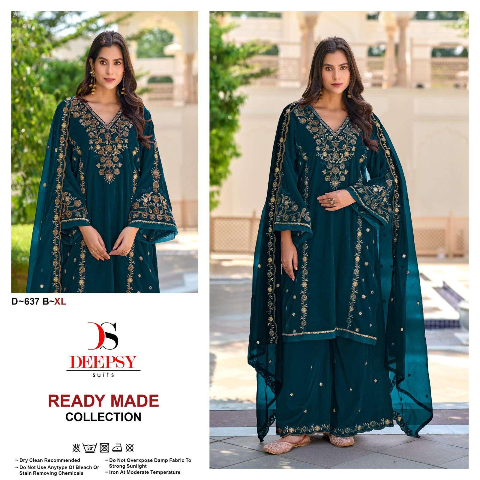 deepsy suits 637 colour series party wear velvet embroidered pakisatni readymade plazzo suits surat
