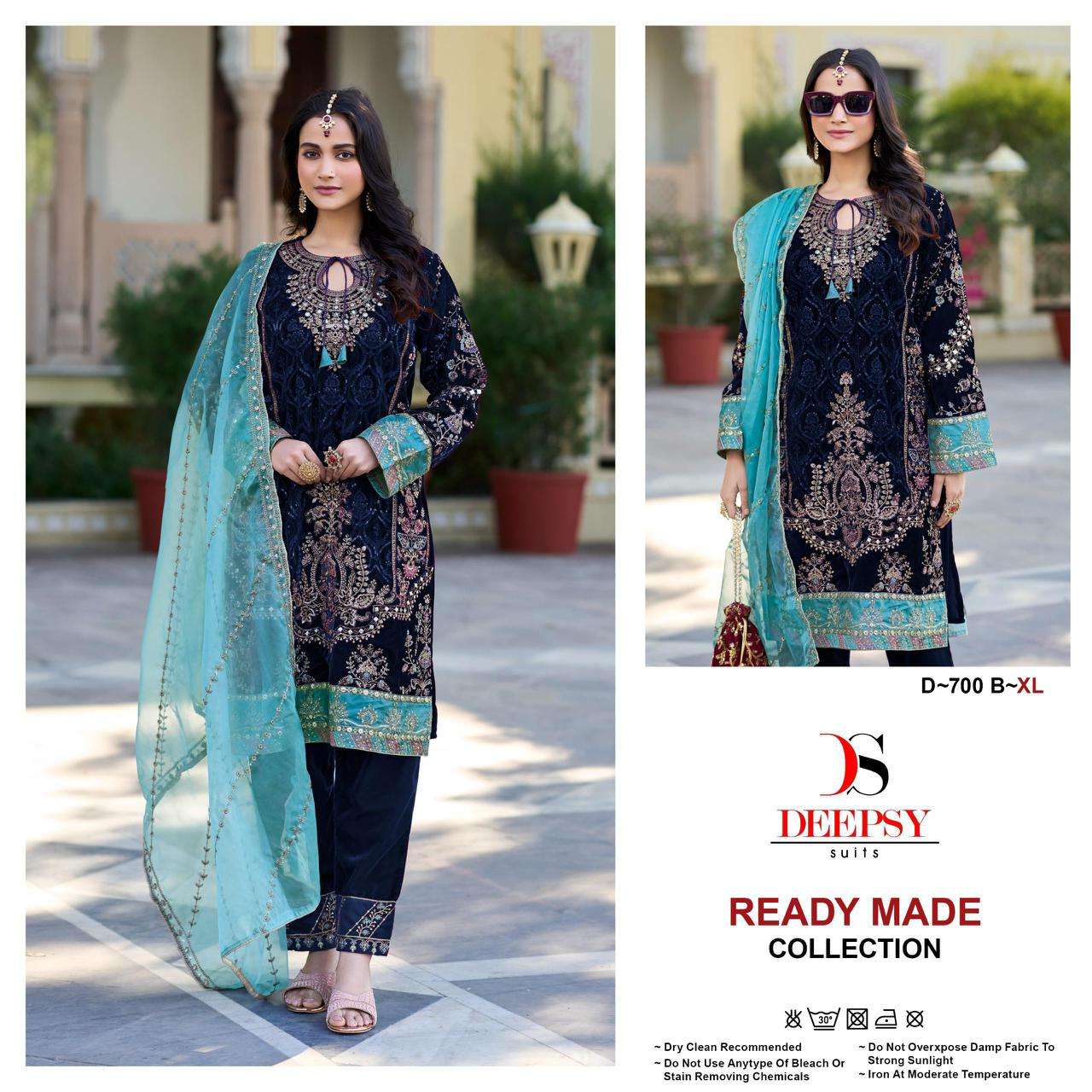 deepsy suits 700 colour series exclusive readymade 11000 velvet embroidered salwar kameez catalogue wholesaler surat