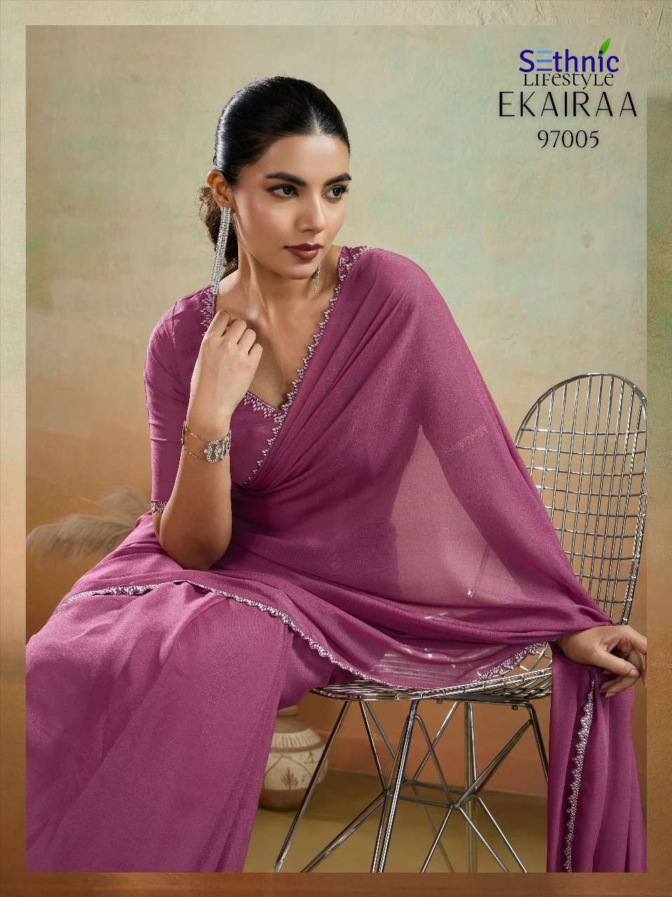 EKAIRAA BY SETHNIC LIFESTYLE GEORGETTE FANCY SAREES COLLECTION WHOLESALE PRICE SURAT