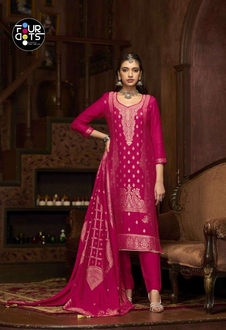 EMMIE PASHMINA BY FOURDOTS PURE VISCOSE PASHMINA UNSTICH SALWAR KAMEEZ WHOLESALE PRICE INDIA