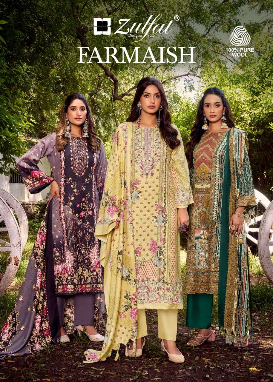 farmaish by zulfat designer suit fancy work pashmina salwar kameez wholesale price surat