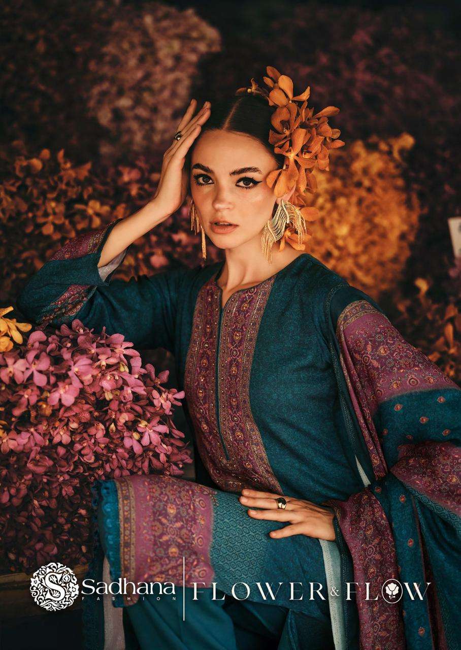 flower&flow by sadhana fashion 11476-11781 series viscose pashmina salwar kameez wholesale price surat