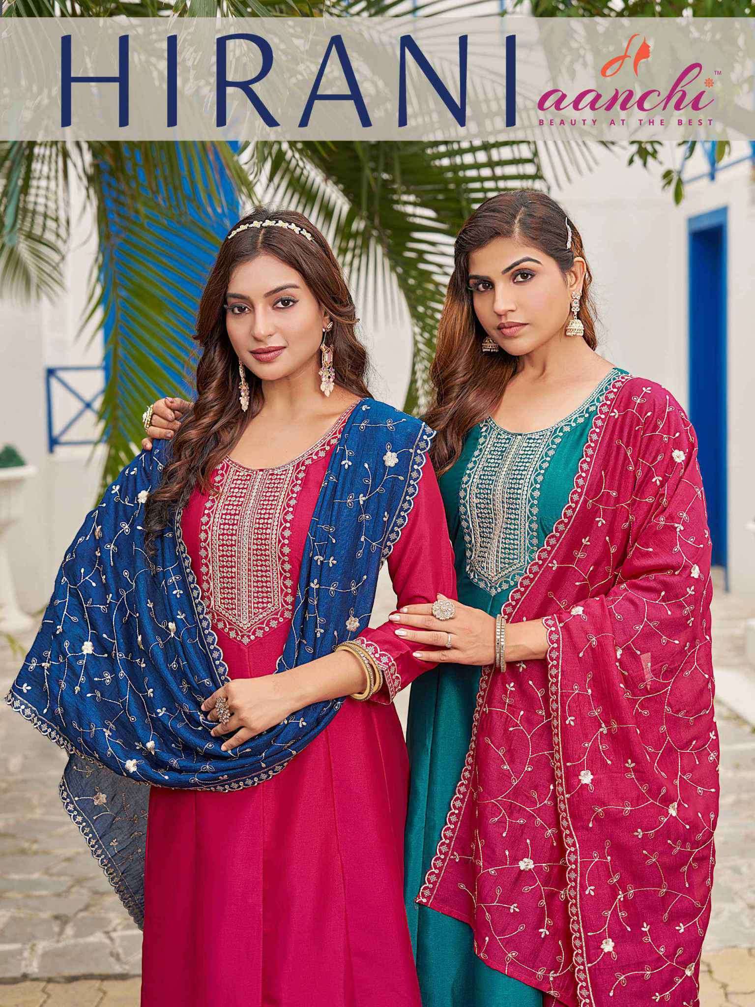 hirani by aanchi exclusvied esigner silk readymade salwar kameez wholesale price surat