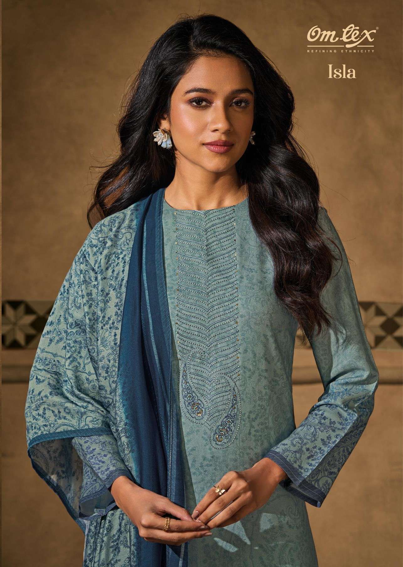 isla by omtex pashmina with heavy embroidered salwar kameez wholesale price surat