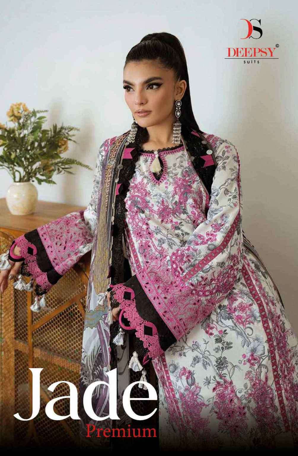 jade premium by deepsy suit embroidered cotton pakistani salwar kameez wholesale price surat