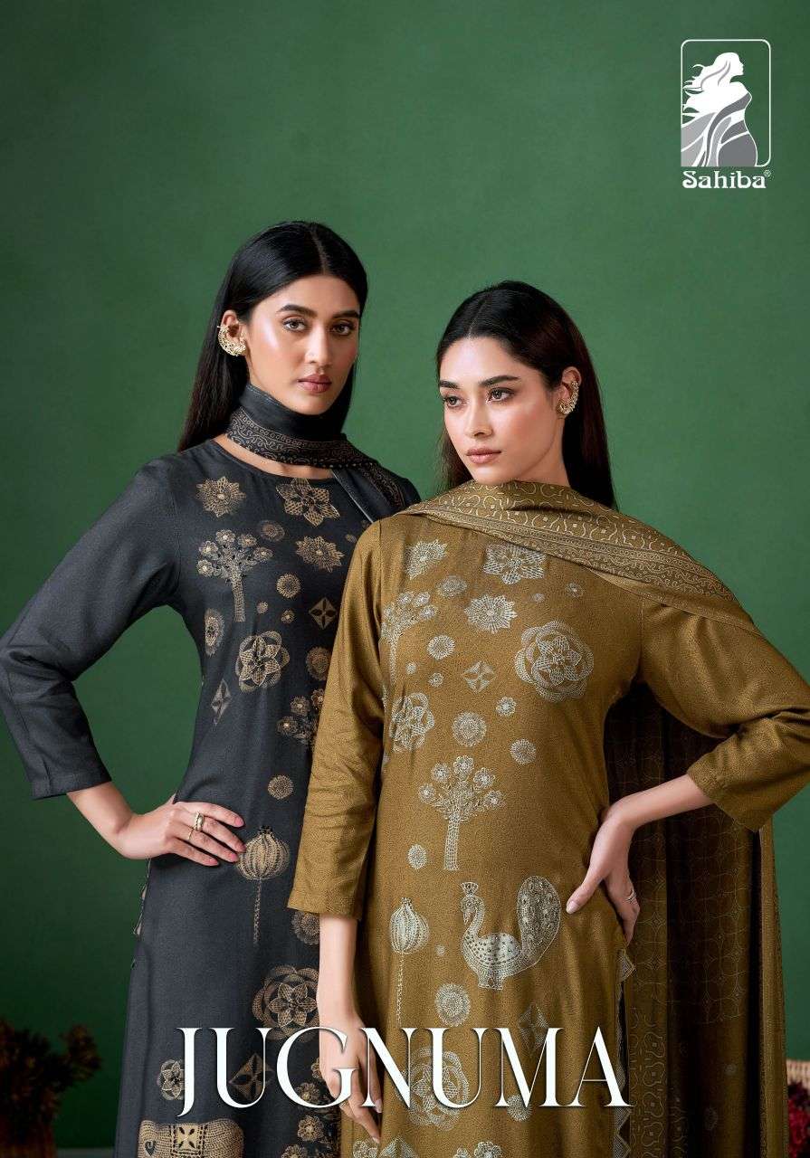 jugnuma by sahiba latest designer pashmina salwar kameez wholesale price surat