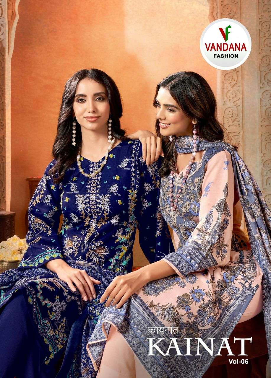 kainat vol-6 by vandana fashion 6001-6008 series cotton designer salwar kameez wholesale price surat