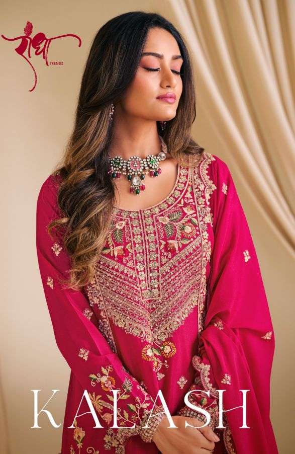 kalash by radha trendz 6001-6003 series chino with heavy embroidered readymade salwar kameez wholesale price surat