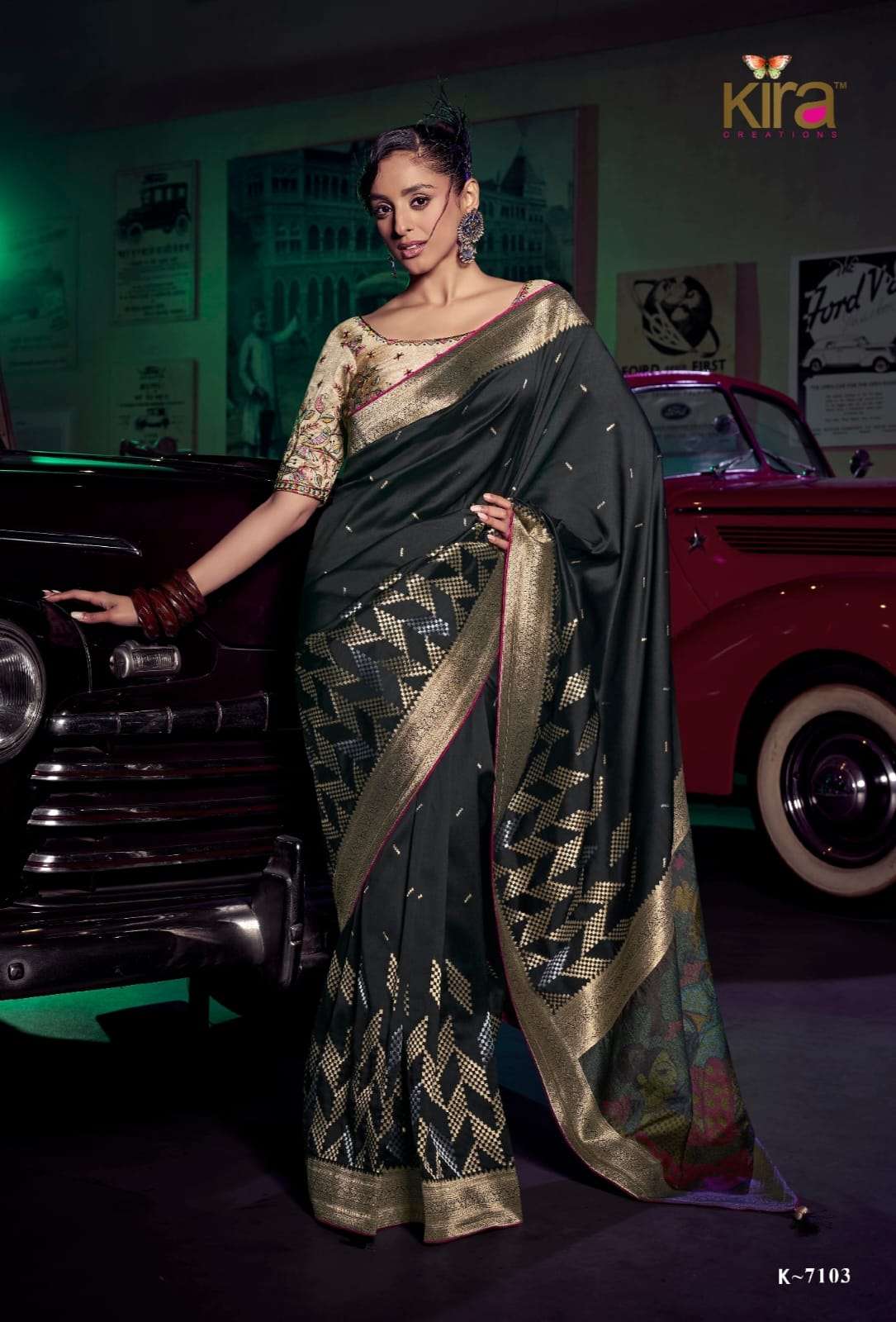 kavisha by kira pure silk 3d pallu designer sarees best wholesale price supplier in surat