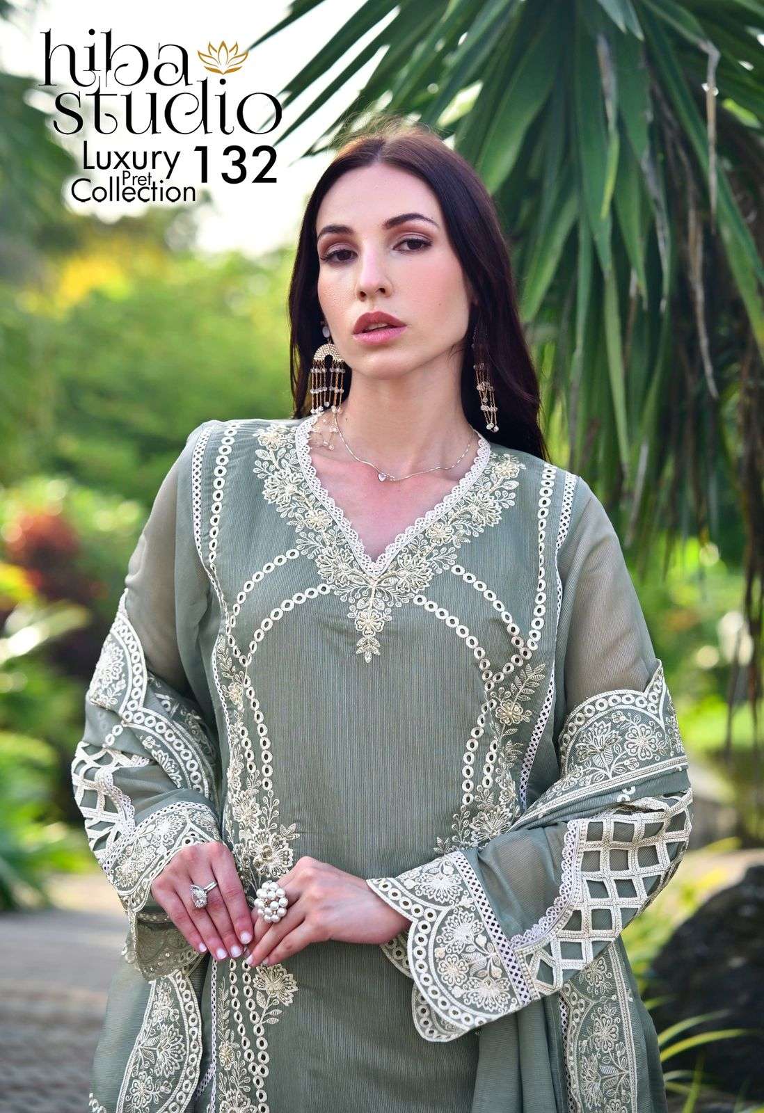 luxury pret-132 by hiba lifestyle organza designer readymade salwar kameez wholesale price surat