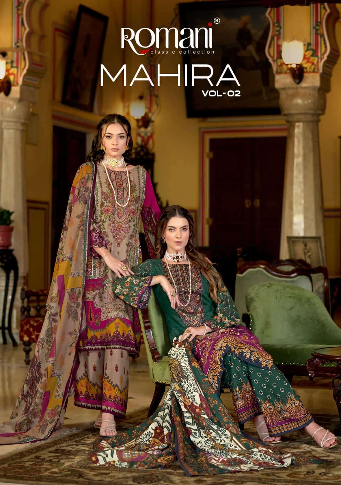 mahira vol-2 by romani colors digital printed soft cotton embroidered salwar kameez wholesale price surat