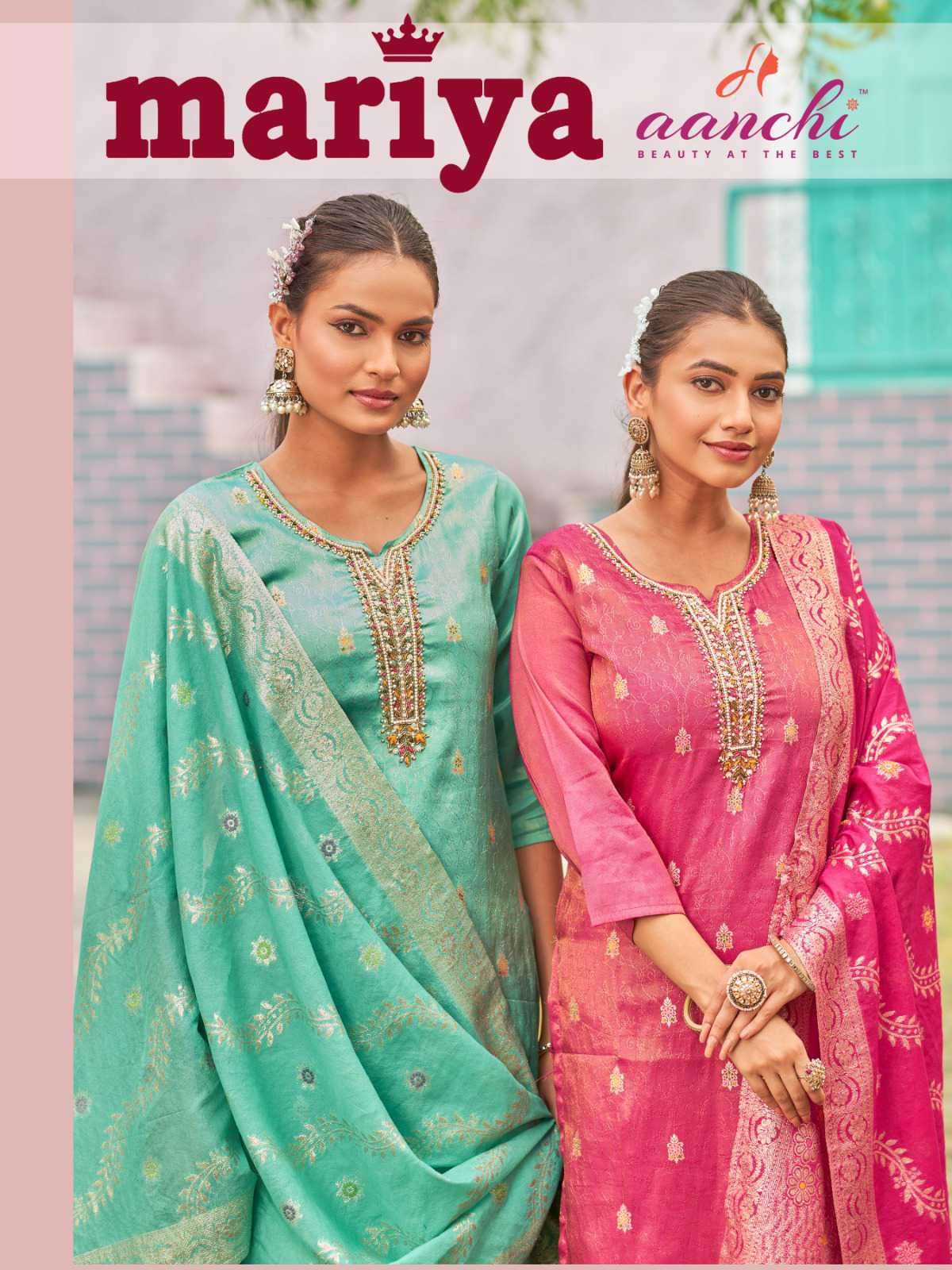 mariya by aanchi latest designer jacquard readymade salwar kameez wholesale price surat