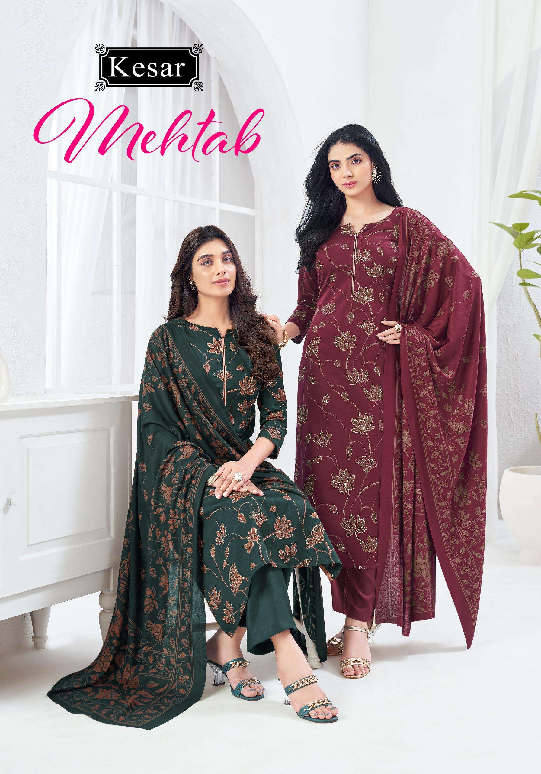 mehtab by kesar mirror hand work designer pashmina salwar kameez wholesale price surat