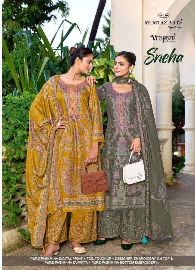 mumtaz arts sneha exclusvie designer pashmina salwar kameez wholesale price surat 