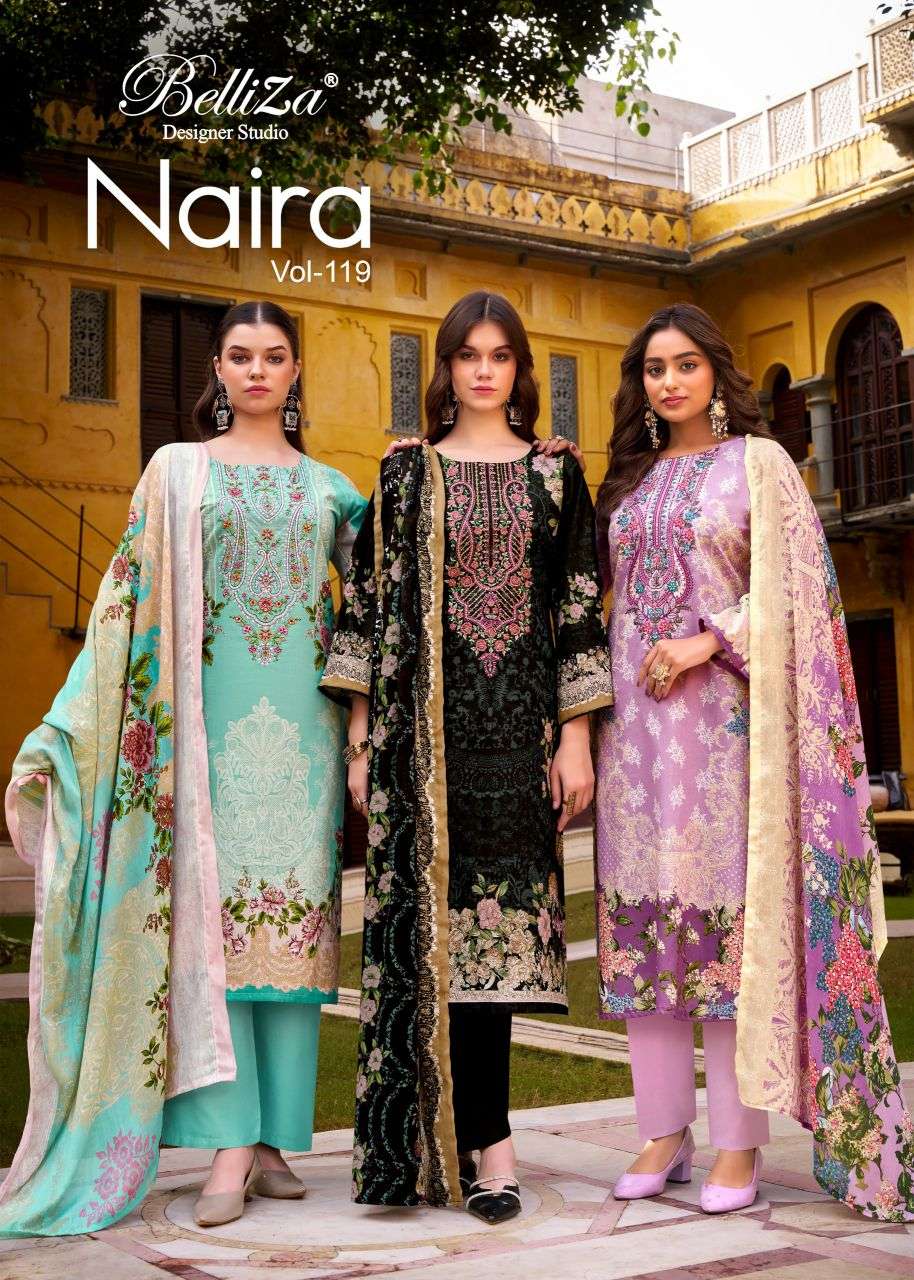 naira vol-119 by naira heavy self embroidered printed cotton salwar kameez wholesale price surat