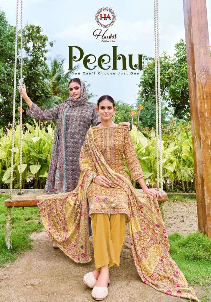 peehu by harshit fancy digital printed pashmina salwar kameez wholesale price surat