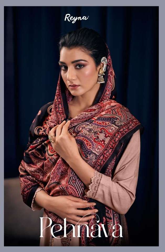 pehnava by reyna 10444-10446 series fancy embroidered pashmina salwar kameez wholesale price surat