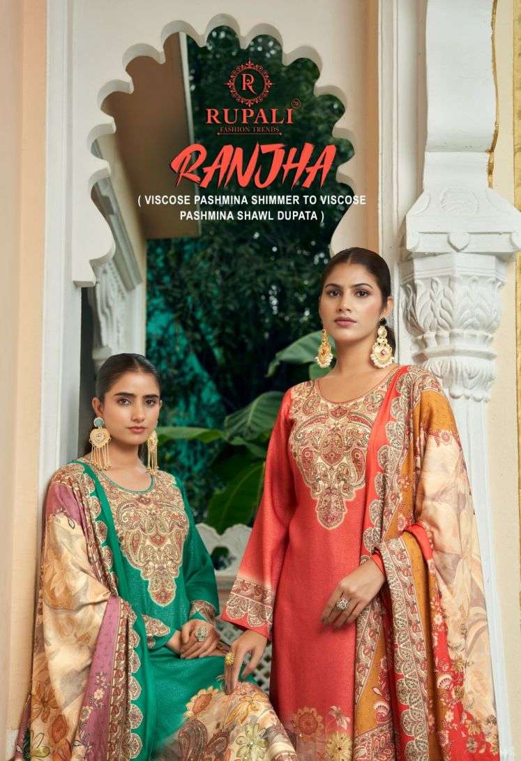 ranjha by rupali fashion 2501-2504 series viscose pashmina fancy designer salwar kameez wholesale price surat