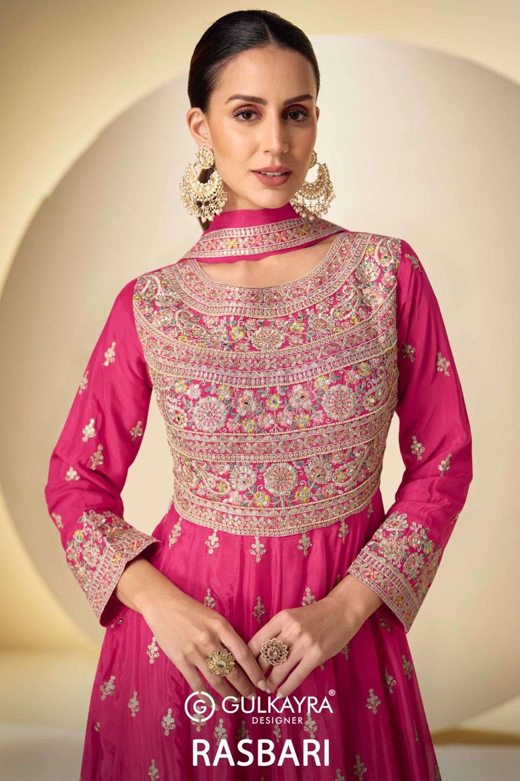 rasbari by gulkayra designer 7626 colors embroidered chinon readymade salwar kameez wholesale price surat