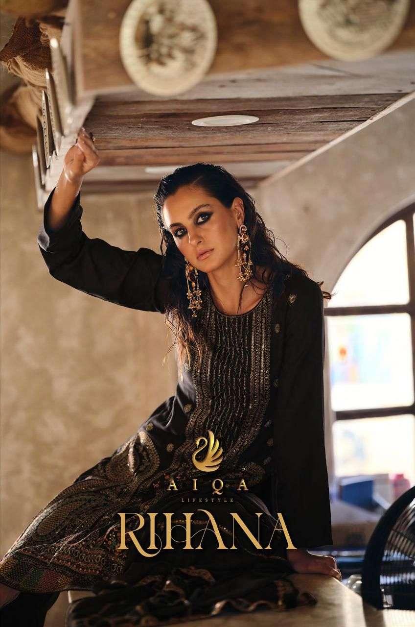 rihana by aiqa lifestyle 2501-2506 series viscose pashmina designer salwar kameez wholesale price surat