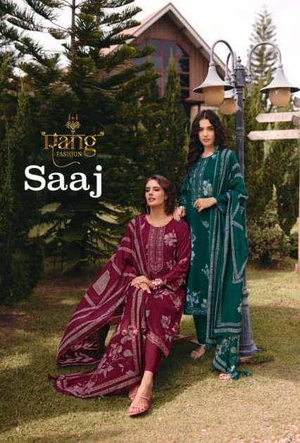 saaj by rang fashion 1001-1004 series pashmina embroidered salwar kameez wholesale price surat