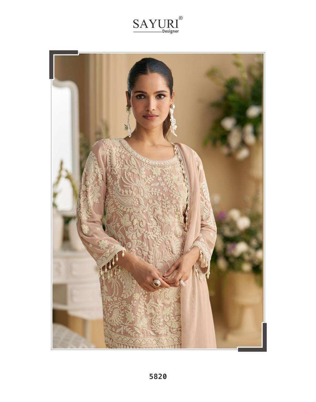 sana nx 5820 by sayuri designer fancy work latest designer georgette readymade salwar kameez wholesale price surat