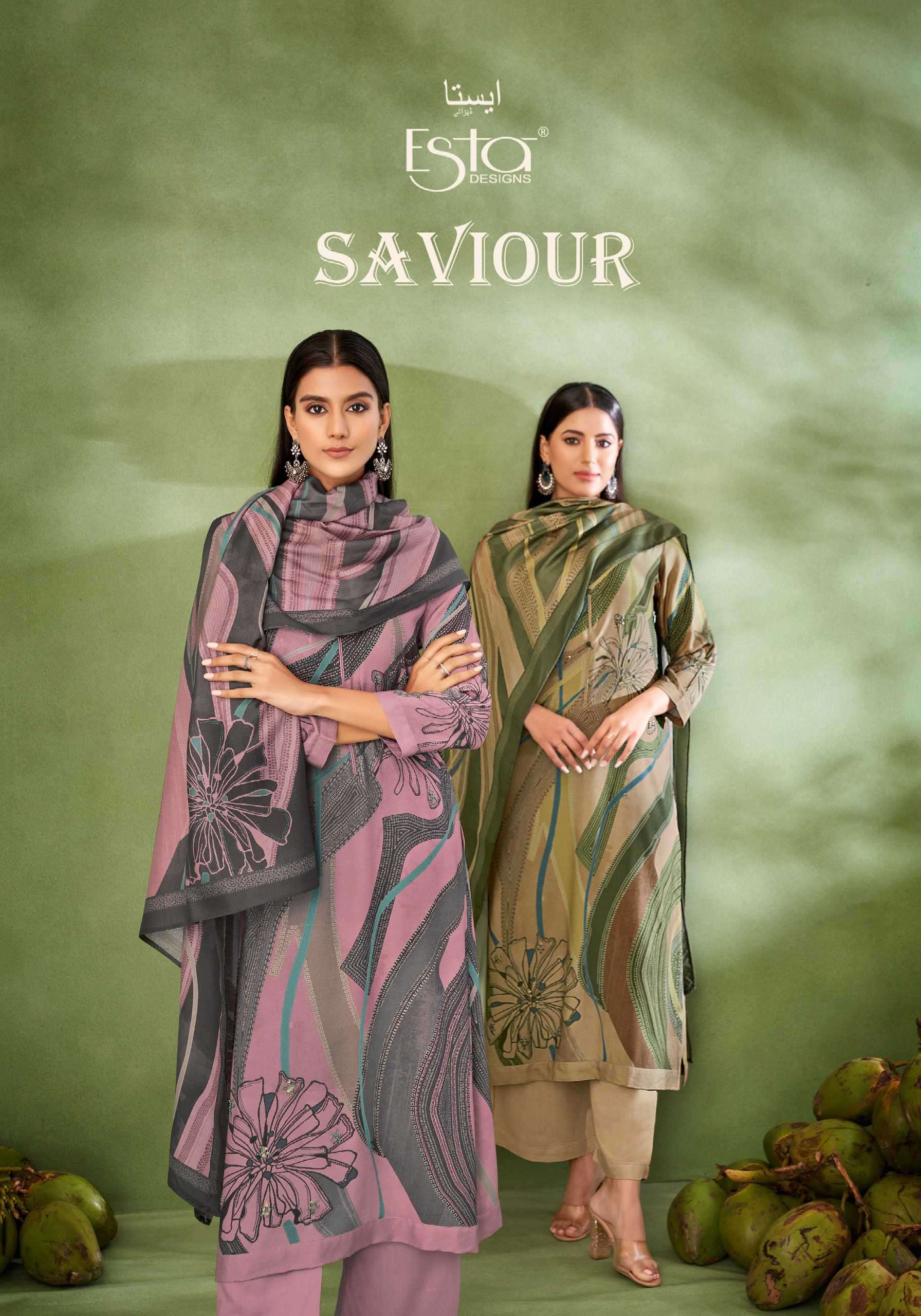 saviour by esta design fancy handwork pashmina salwar kameez wholesale price surat