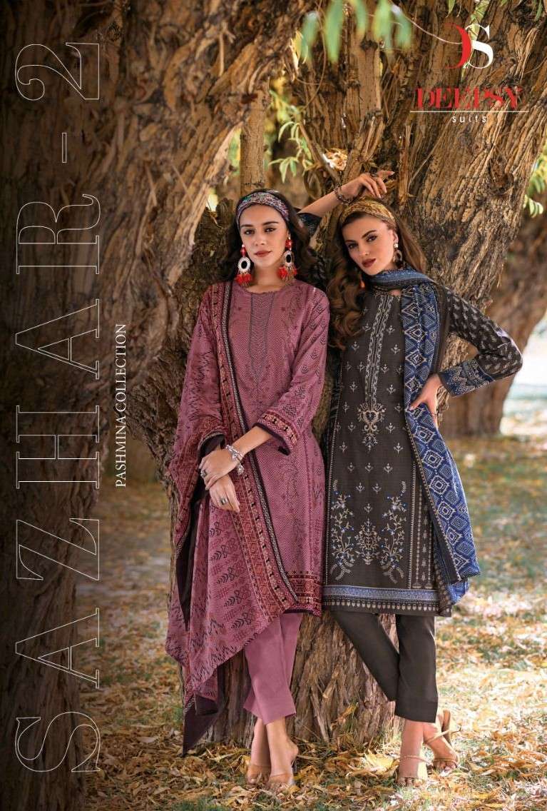 shazar vol-2 by deepsy suit heavy embroidered pashmina salwar kameez wholesale price surat