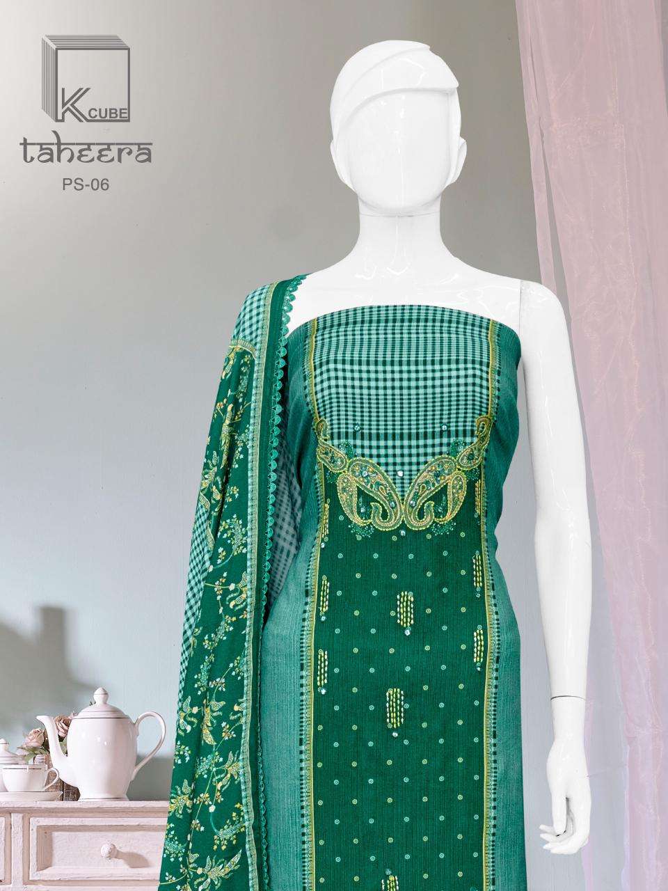 TAHEERA BY K CUBE PURE PASHMINA UNSTICH SALWAR KAMEEZ WHOLESALE PRICE SUPPLIER SURAT