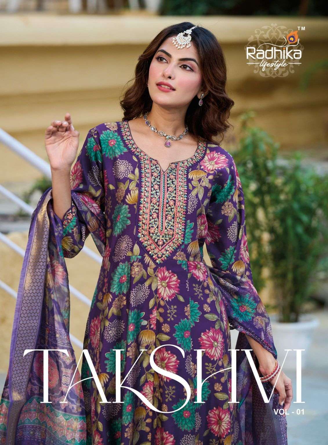 takshvi vol-1 by radhika fashion 1001-1006 series vertican fancy printed readymade salwar kameez wholesale price surat