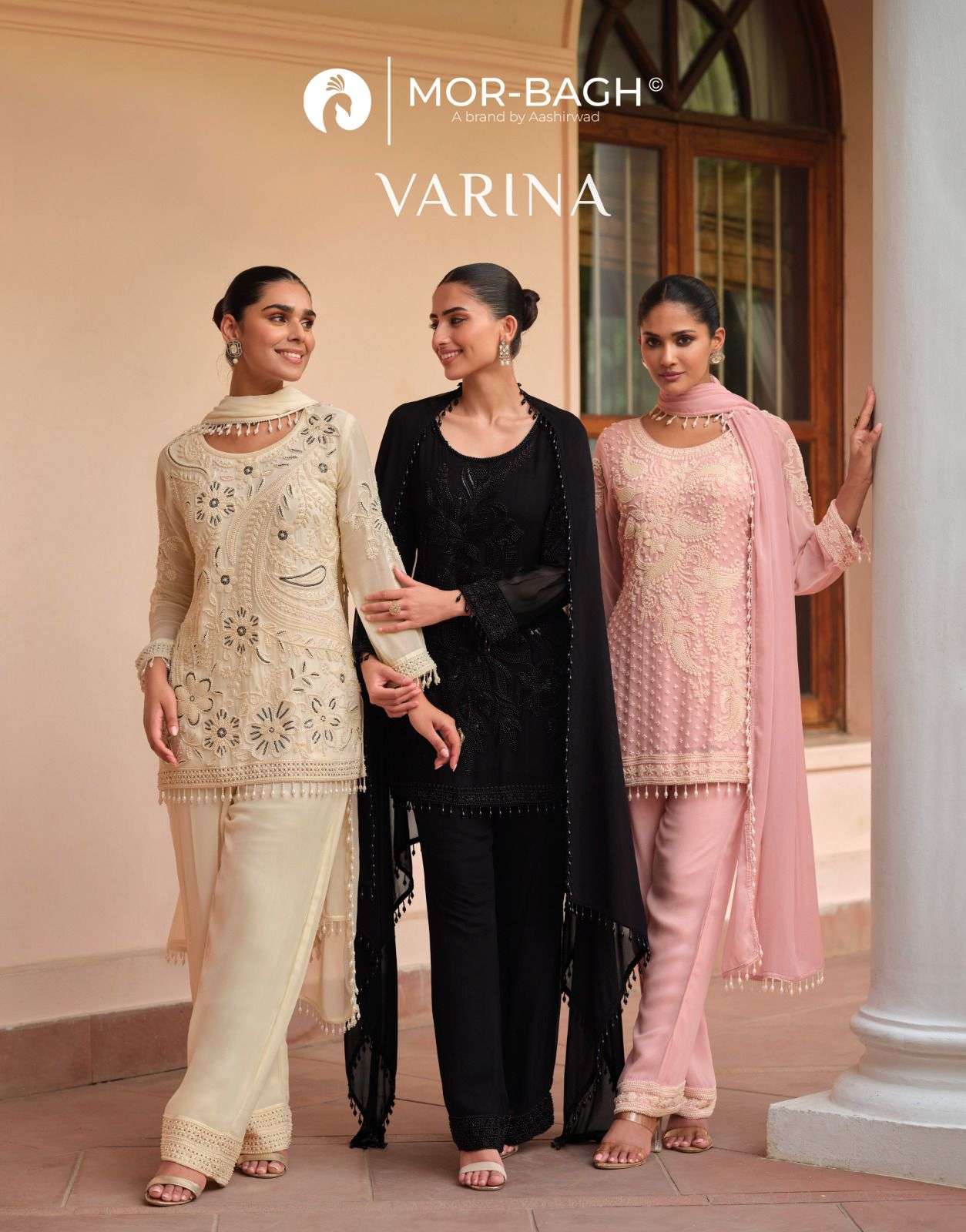 varina by aashirwad creation 10654-10656 series georgette readymade salwar kameez wholesale price surat