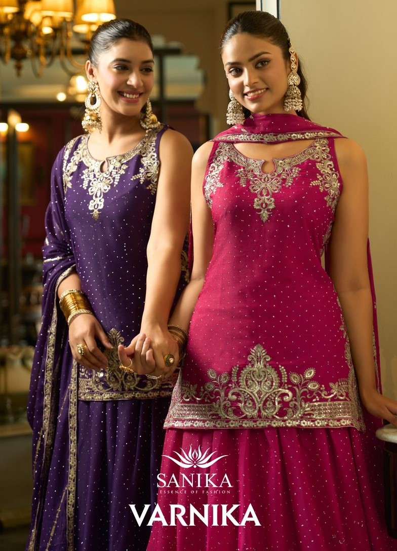 varnika by sanika fashion premium georgette wholesale party wear readymade salwar kameez bets price surat