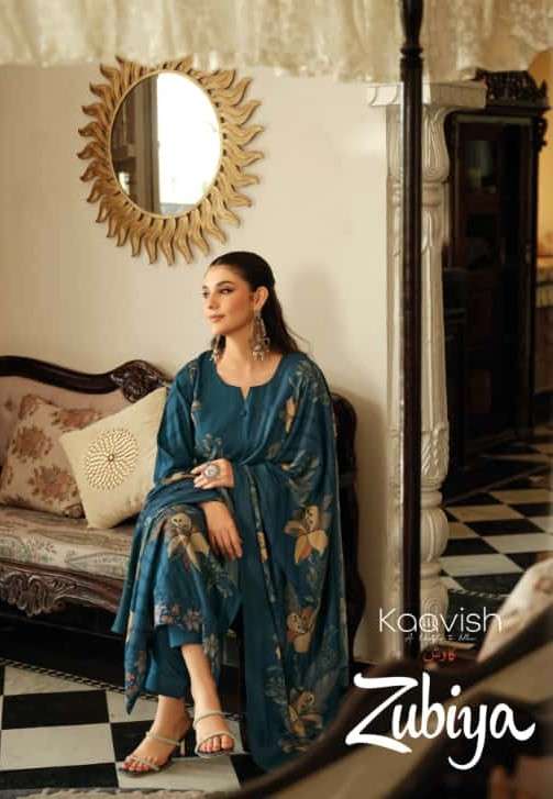 zubiya by kaavish 2051-2054 fancy embroidered pashmina salwar kameez wholesale price surat