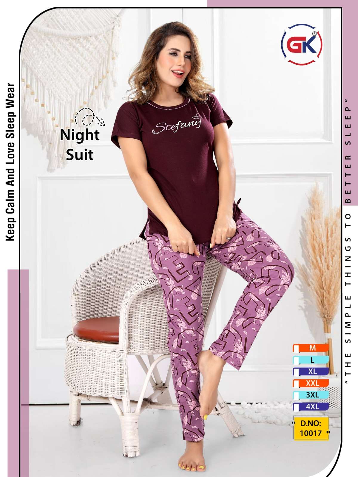 01 by gk designer casual wear readymade night suit wholesale price surat