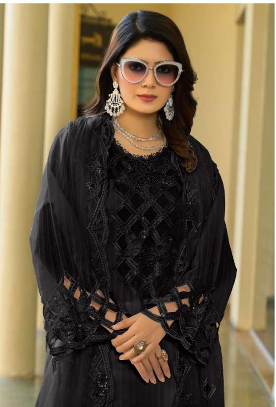 1025 by mushk fancy cut work designer raga roman silk readymade salwar kameez wholesale price surat