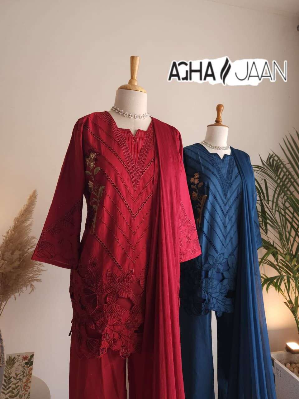 1029 by agha jaan latest designer cambric cotton readymade slawar kameez wholesale price surat