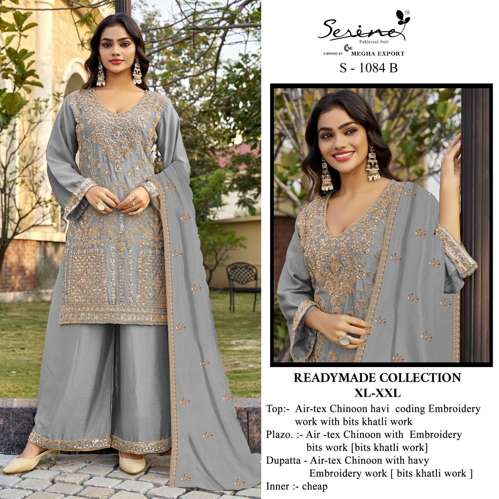 1084 by serine heavy embroidered chinon readymade salwar kameez wholesale price surat