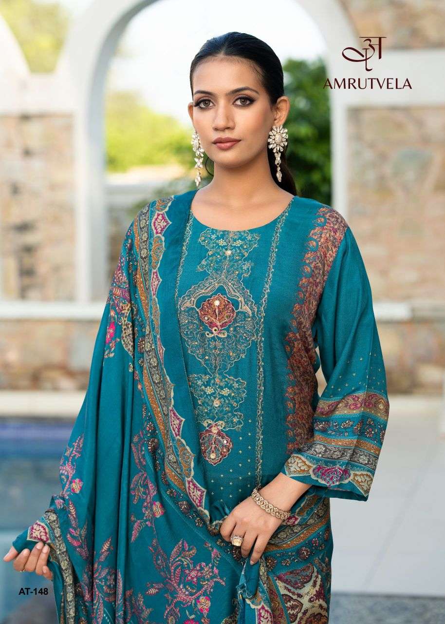 148 by amrutvela exclusvie designer viscose muslin salwar kameez wholesale price surat